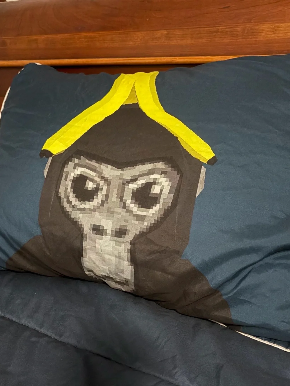 Custom Gorilla Tag Blue Comforter Set with Monkey Design - Size Full